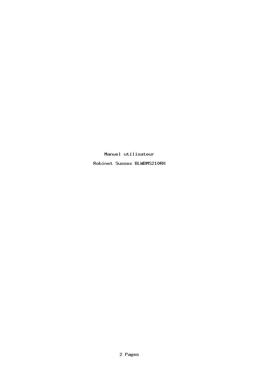Page 1 de la notice Manuel utilisateur Sussex BLWBMS210RH