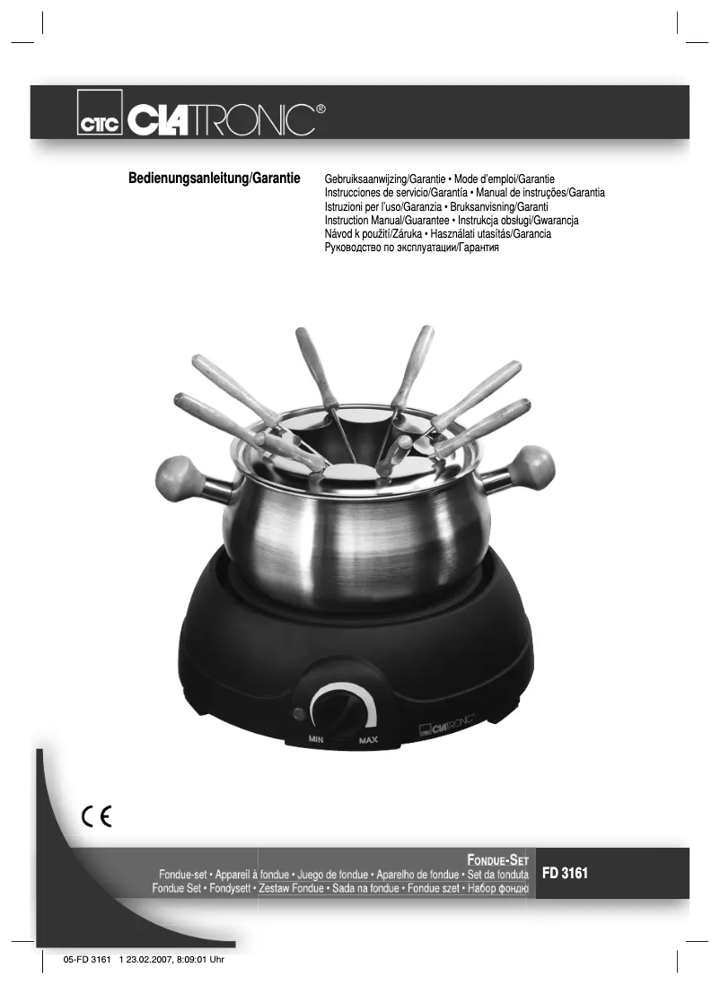 Page 1 of the manual User Manual Clatronic FD 3161