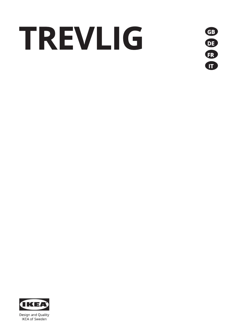 Page 1 de la notice Manuel utilisateur Ikea TREVLIG 504.678.35