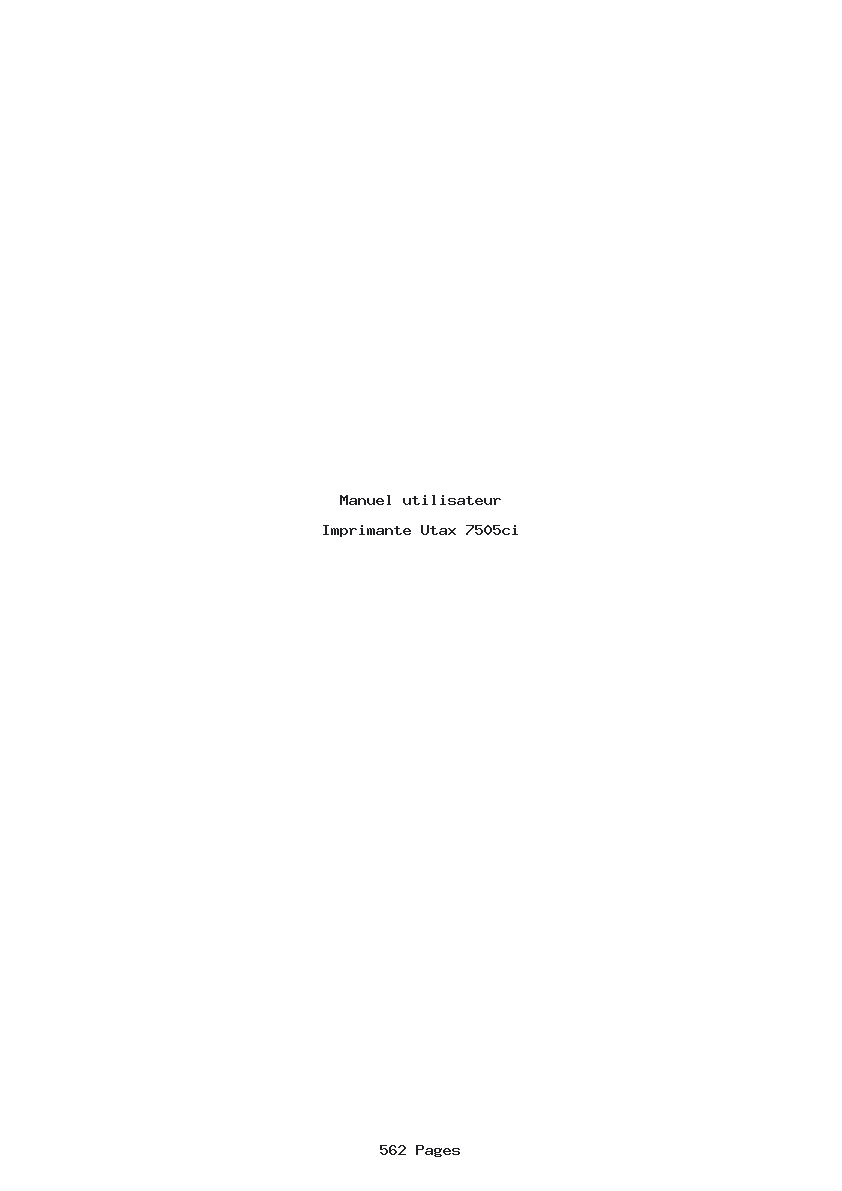 Page 1 de la notice Manuel utilisateur Utax 7505ci