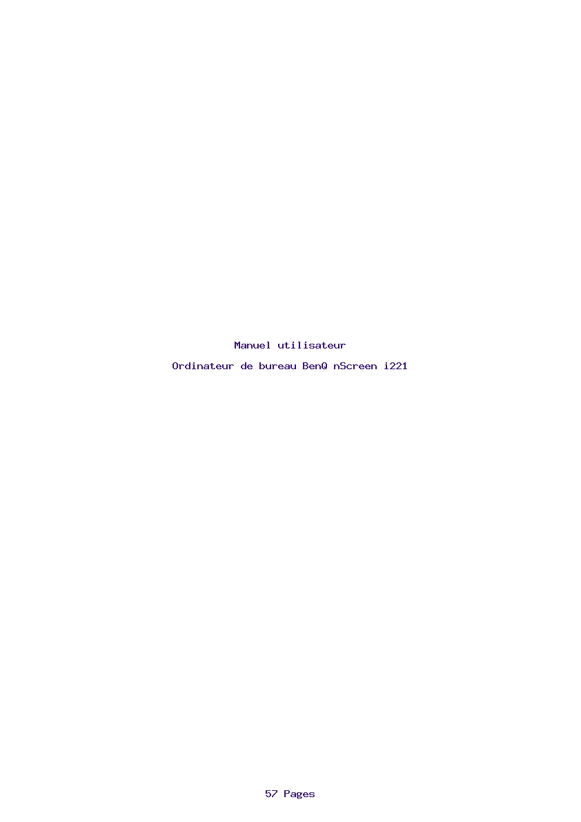 Page 1 de la notice Manuel utilisateur BenQ nScreen i221
