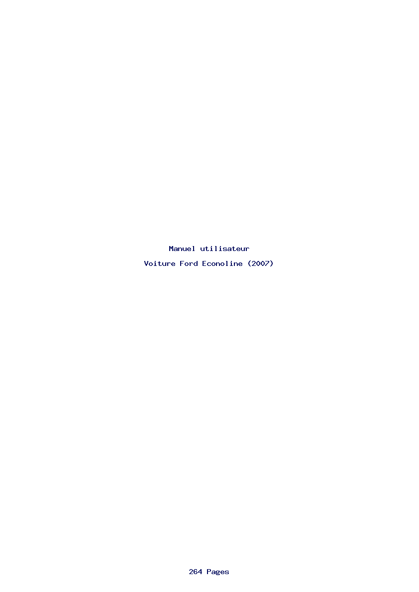 Page 1 de la notice Manuel utilisateur Ford Econoline (2007)