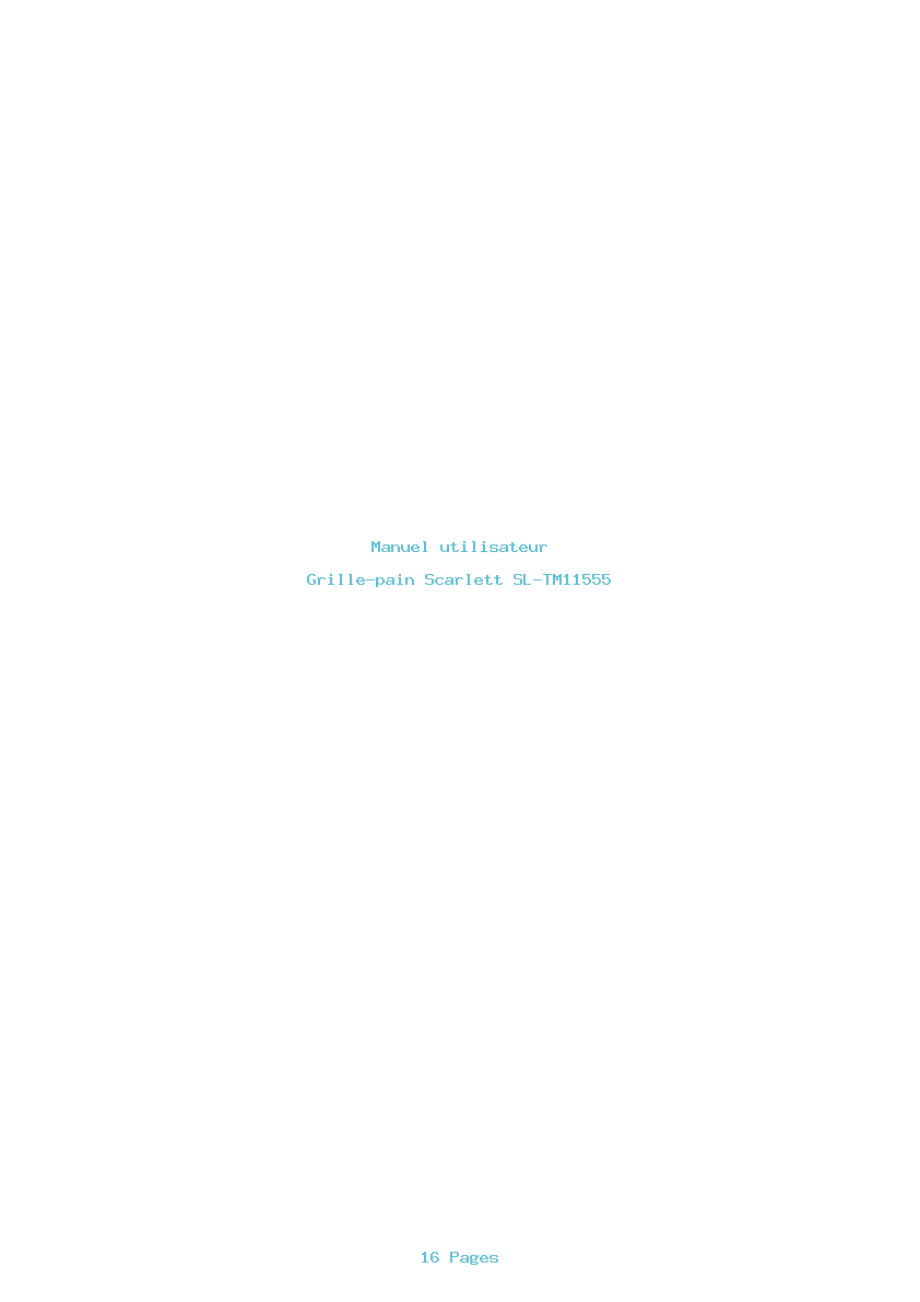 Page 1 de la notice Manuel utilisateur Scarlett SL-TM11555