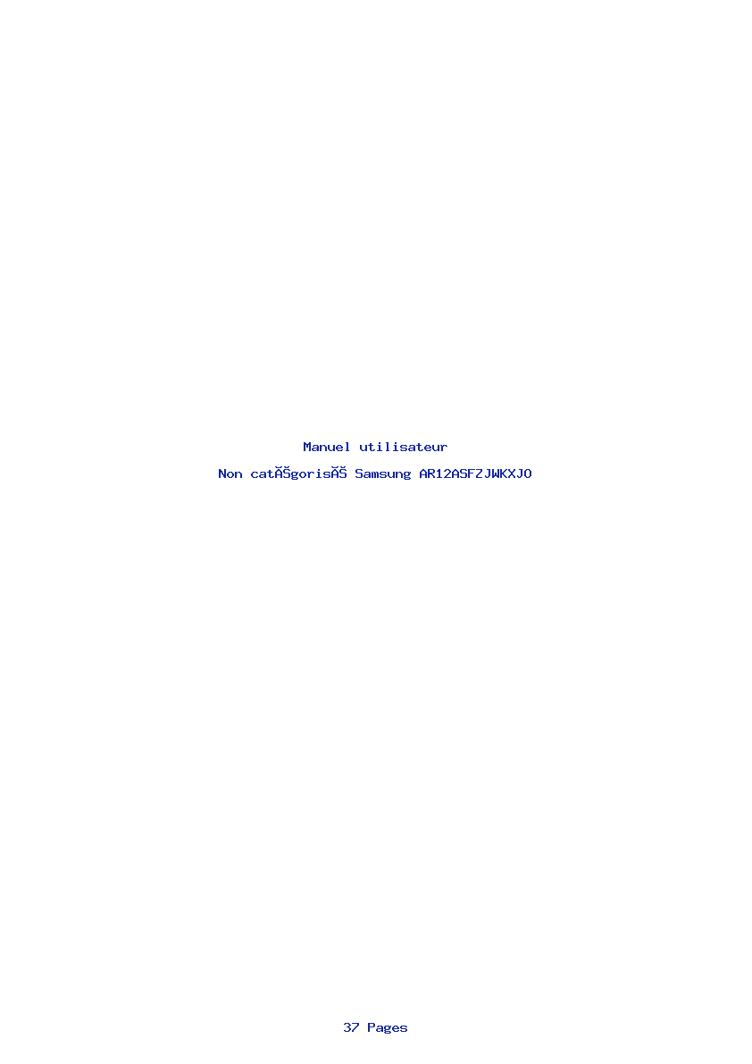 Page 1 de la notice Manuel utilisateur Samsung AR12ASFZJWKXJO