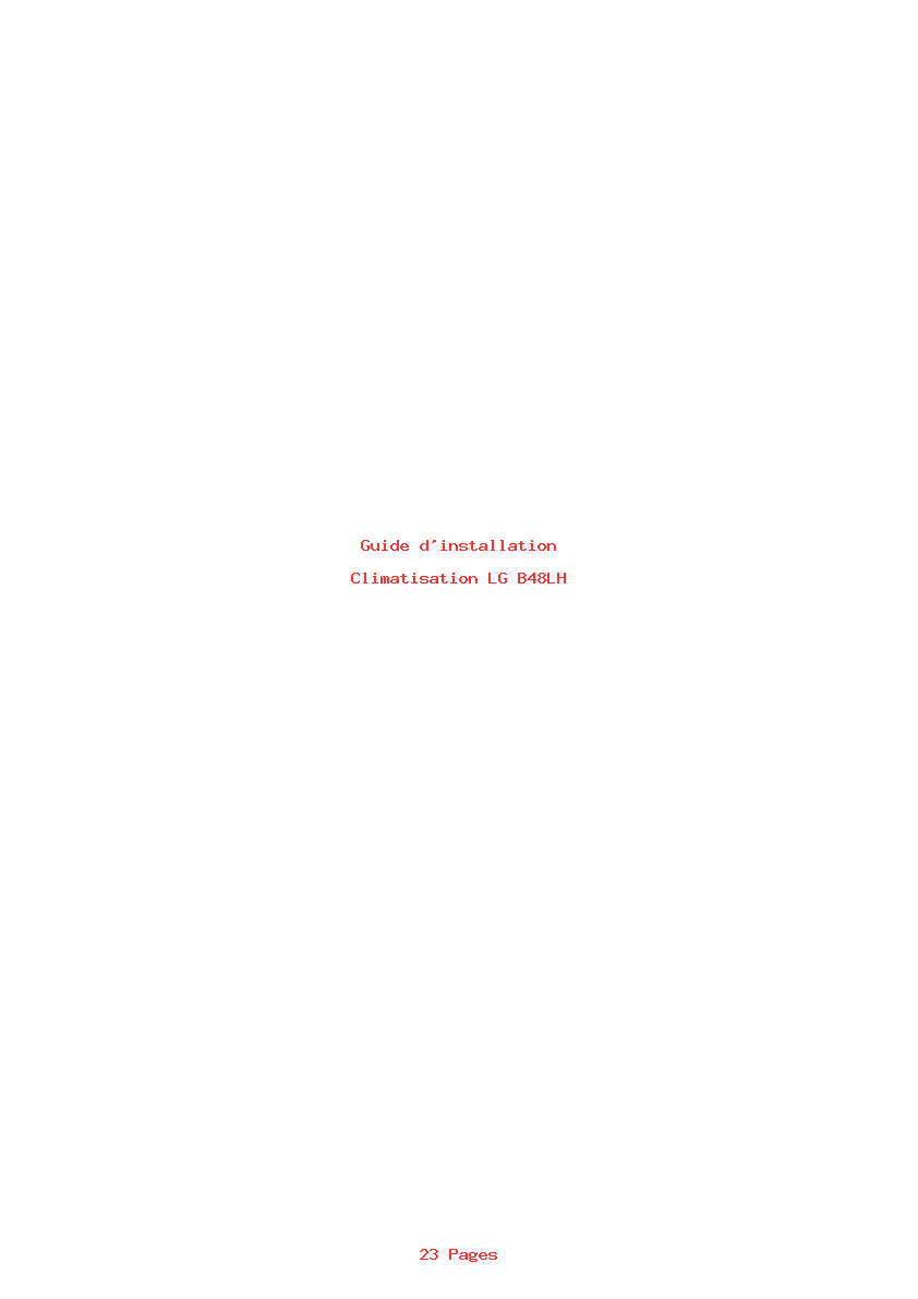Page 1 de la notice Guide d'installation LG B48LH