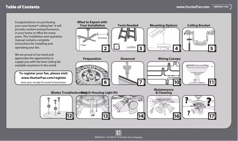 Page 1 de la notice Manuel utilisateur Hunter Landry