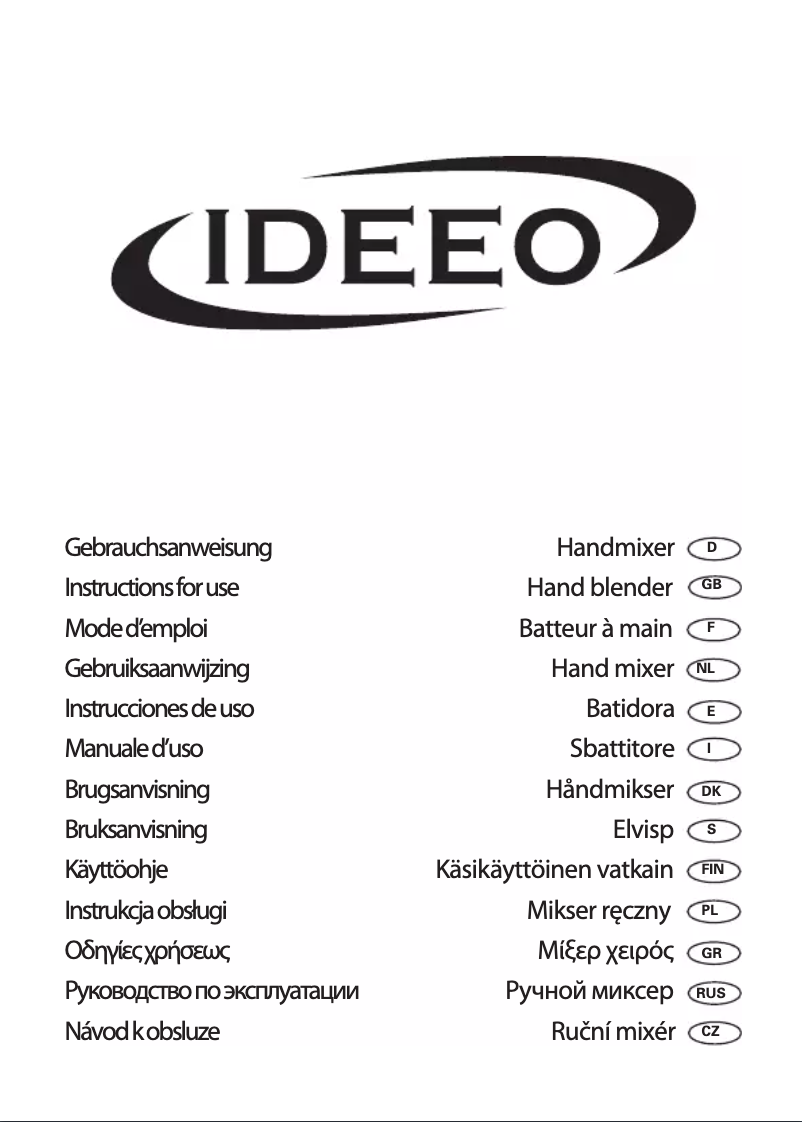 Page 1 de la notice Manuel utilisateur Ideeo HM 0937