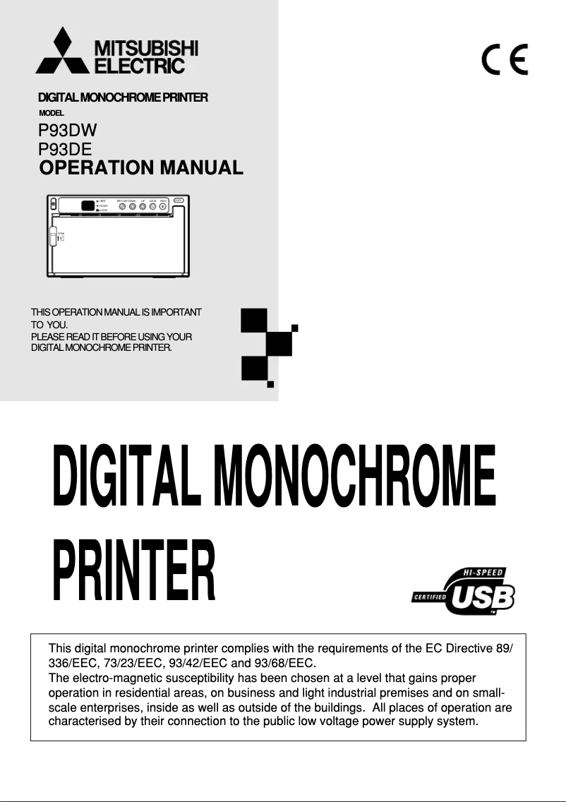 Page 1 de la notice Manuel utilisateur Mitsubishi P93DW