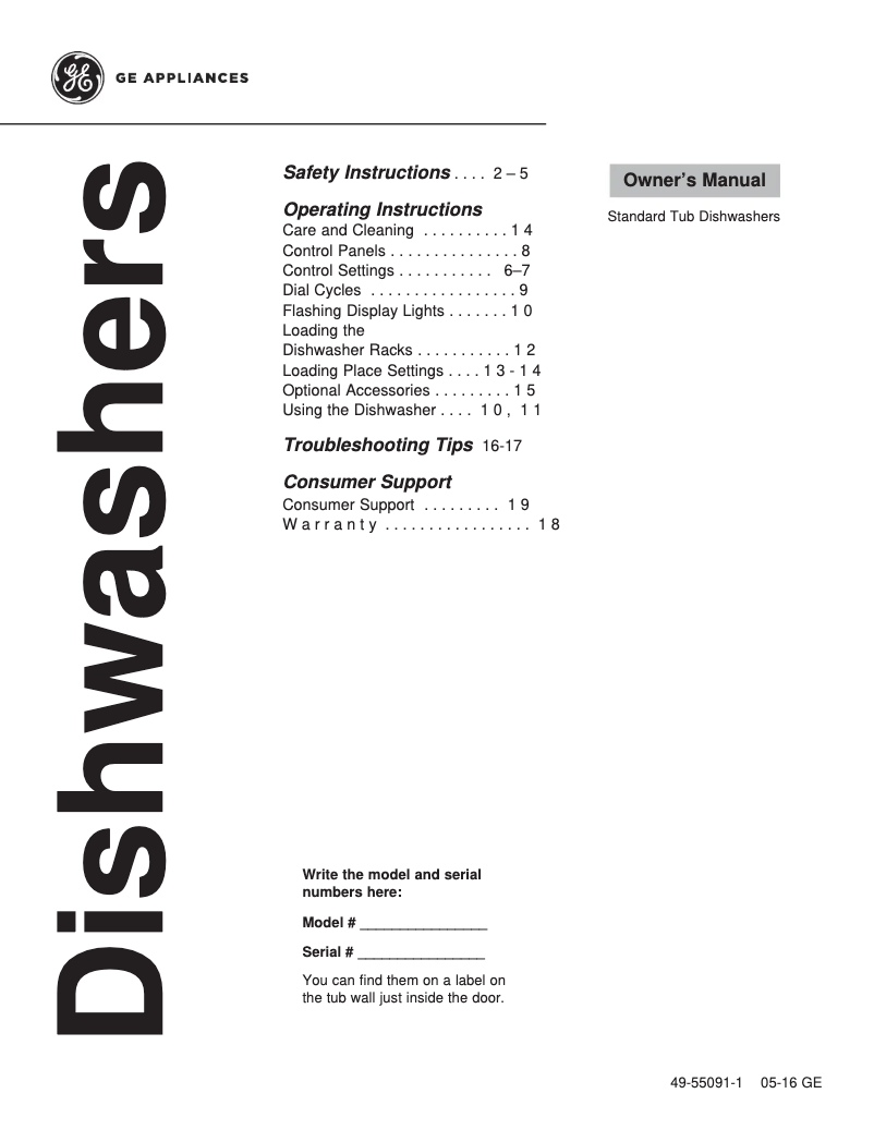 Page 1 de la notice Mode d'emploi GE GSD3300KWW