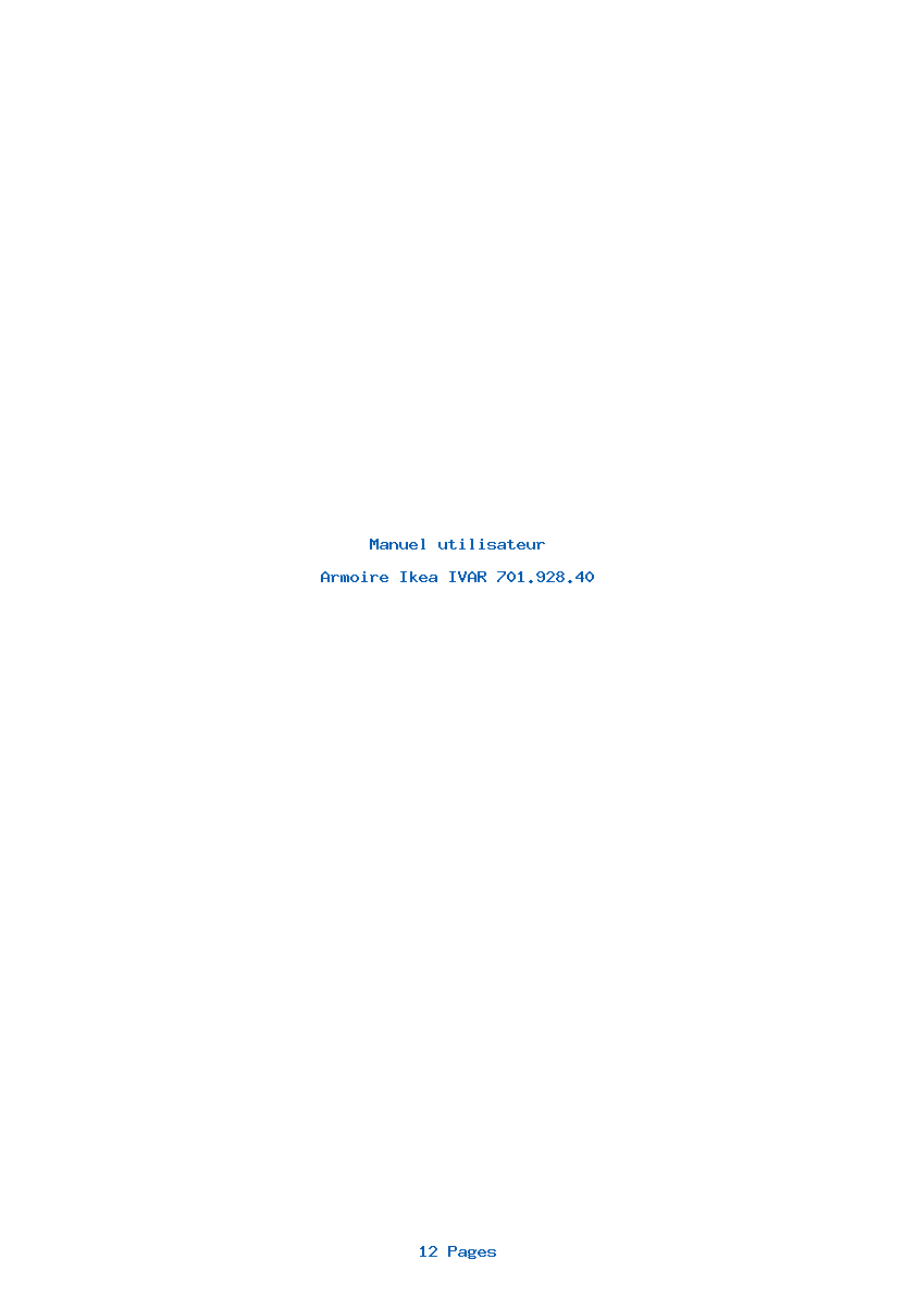 Page 1 de la notice Manuel utilisateur Ikea IVAR 701.928.40