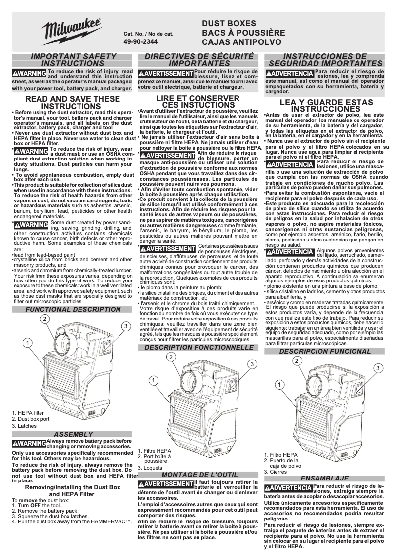 Page 1 of the manual User Manual Milwaukee 49-90-2344
