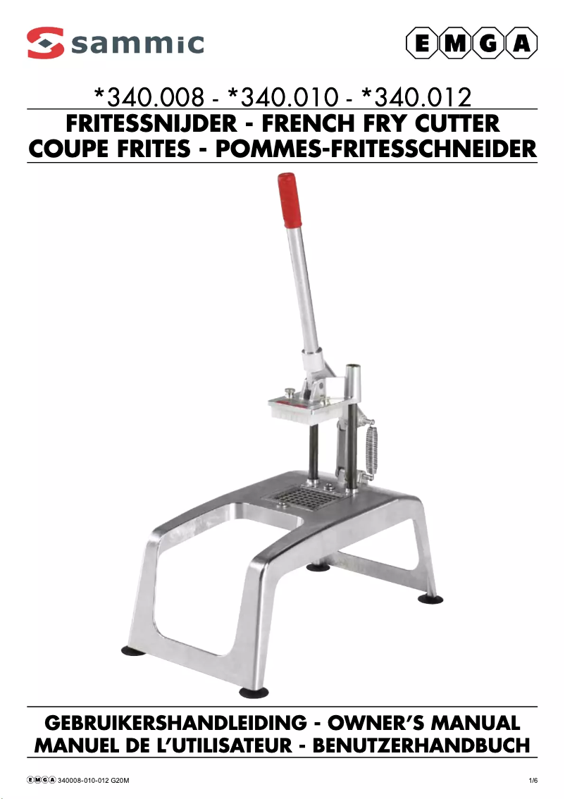 Page 1 de la notice Manuel utilisateur Sammic 340012