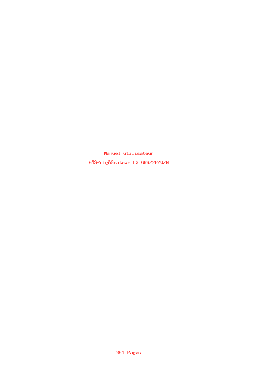 Page 1 de la notice Manuel utilisateur LG GBB72PZUZN