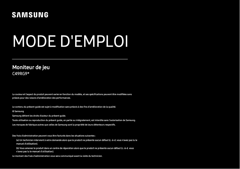 Página 1 del manual Manual de usuario Samsung C49RG90SSR