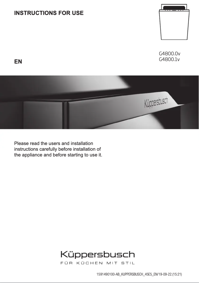 Page 1 de la notice Manuel utilisateur Küppersbusch G4800.1v