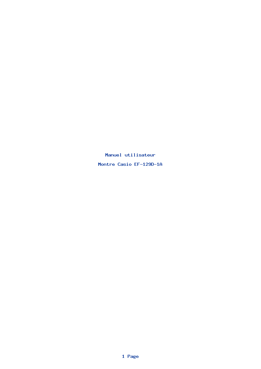 Page 1 de la notice Manuel utilisateur Casio EF-129D-1A