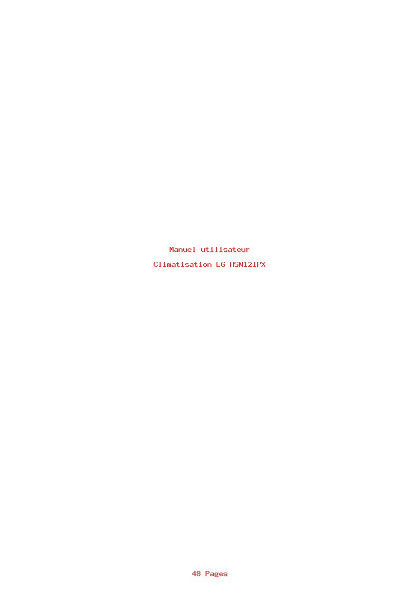 Page 1 de la notice Manuel utilisateur LG HSN12IPX