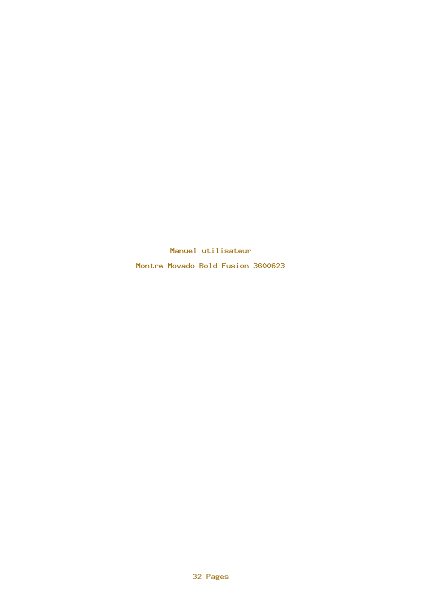 Page 1 de la notice Manuel utilisateur Movado Bold Fusion 3600623