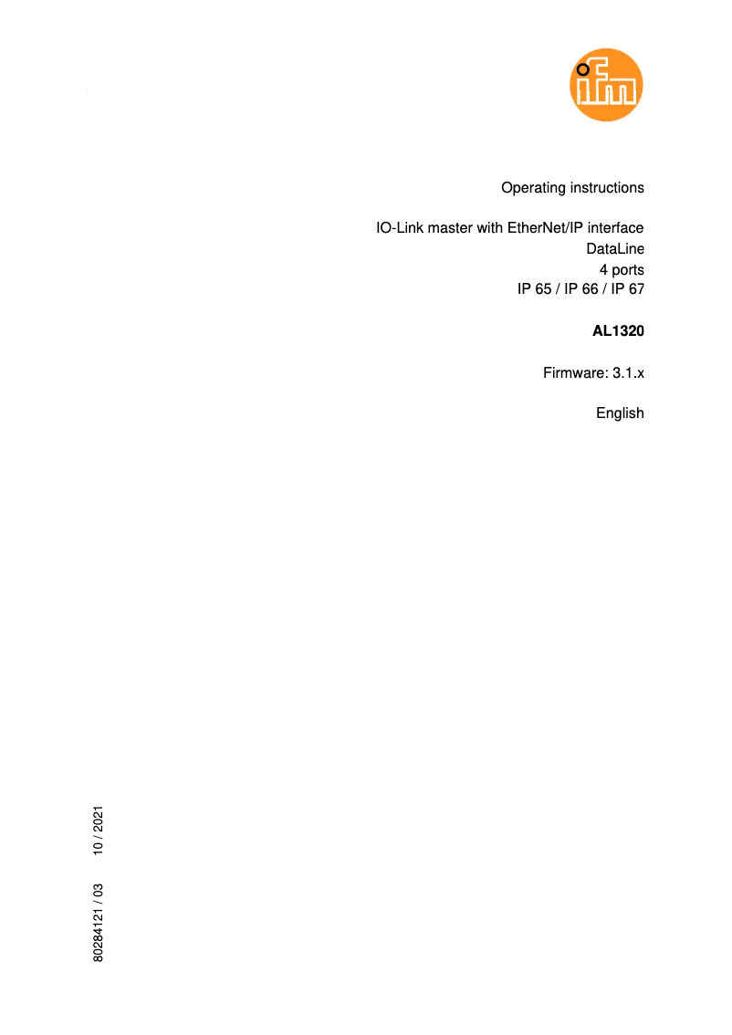 Página 1 del manual Manual de usuario IFM AL1320