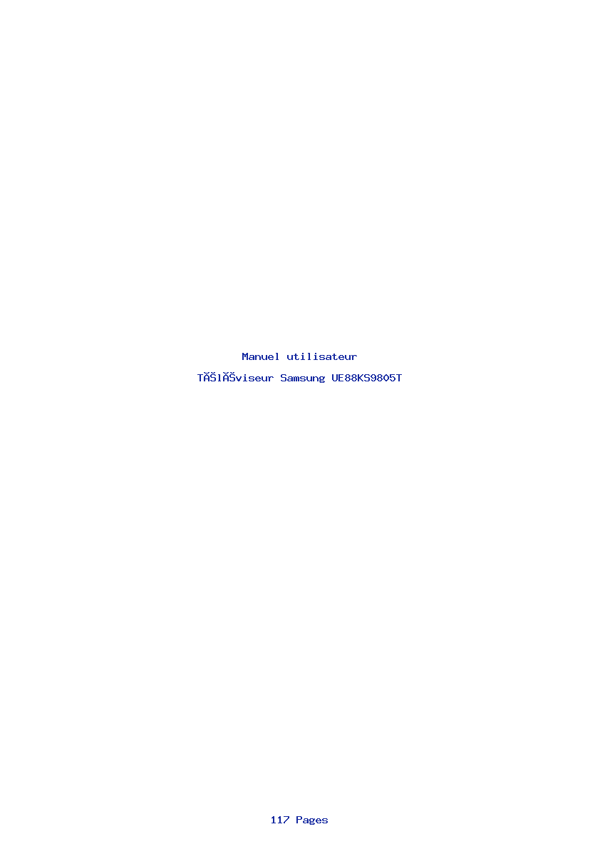 Page 1 de la notice Manuel utilisateur Samsung UE88KS9805T