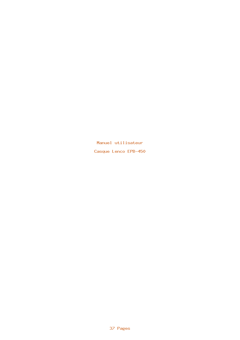 Page 1 de la notice Manuel utilisateur Lenco EPB-450