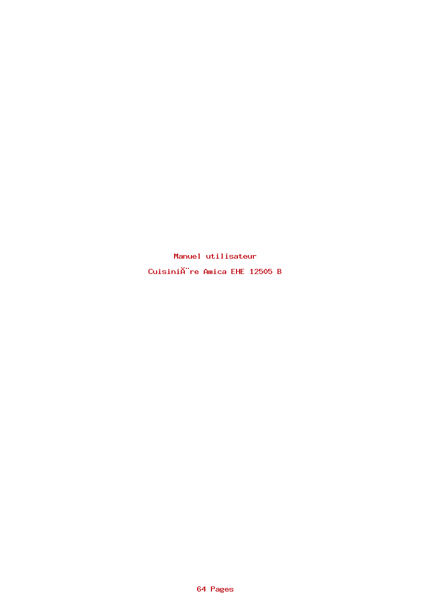 Page 1 de la notice Manuel utilisateur Amica EHE 12505 B