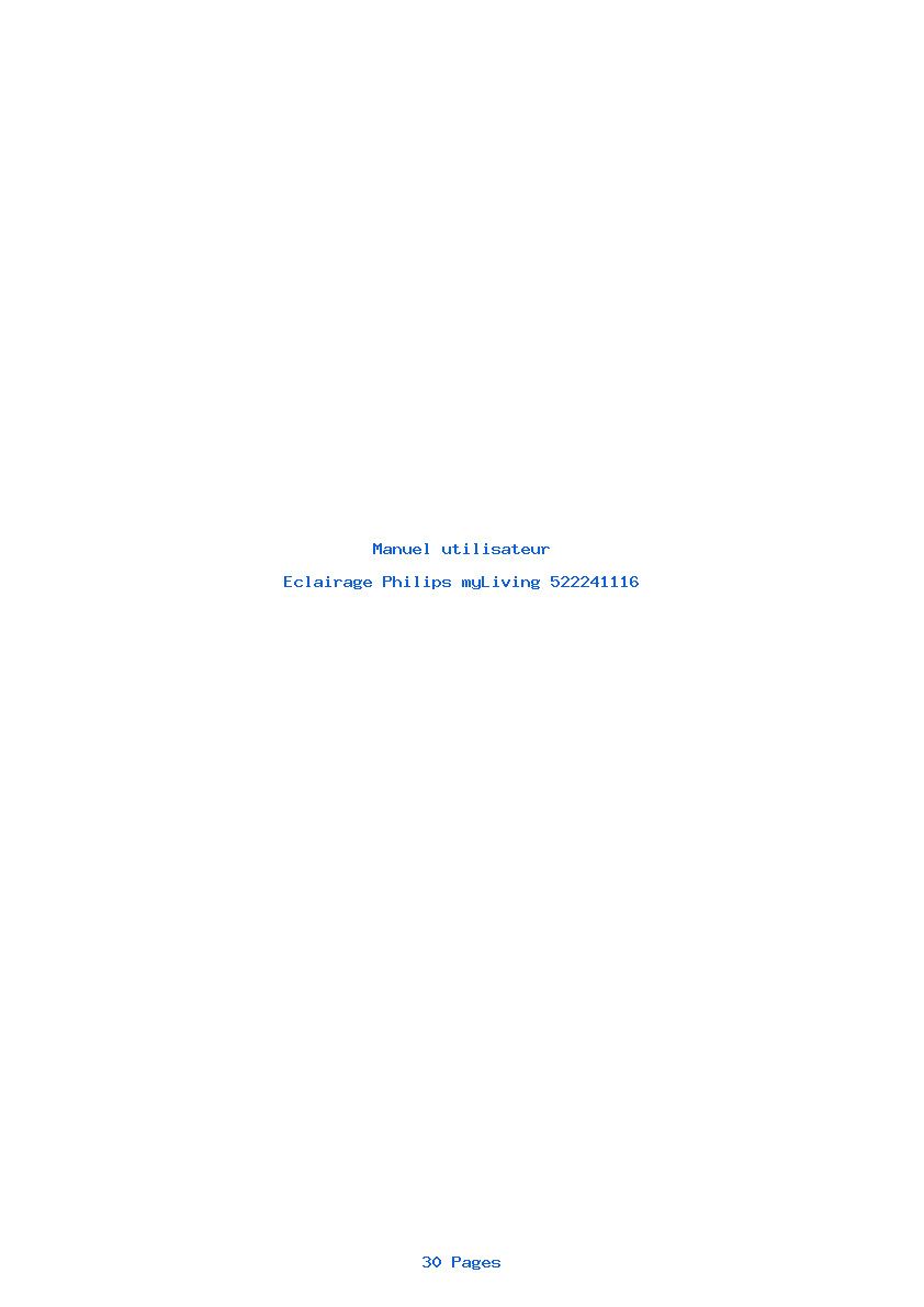 Page 1 de la notice Manuel utilisateur Philips myLiving 522241116