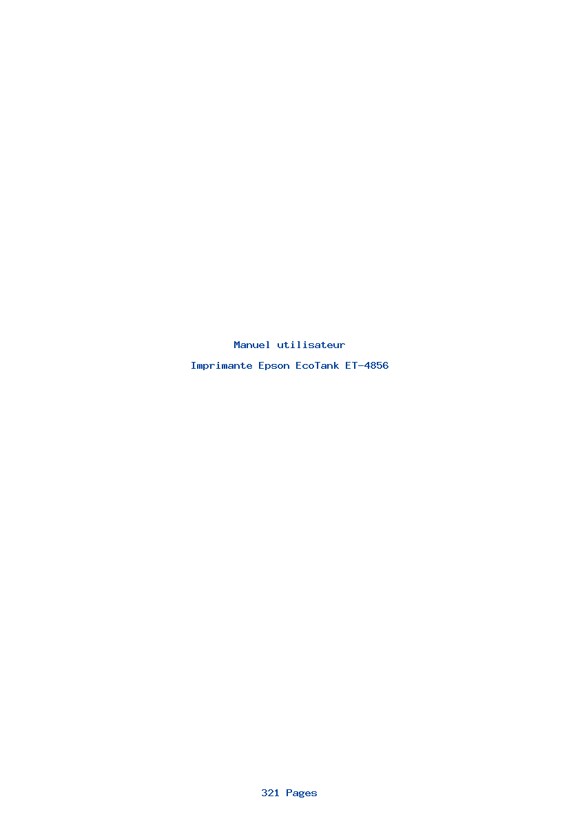 Page 1 de la notice Manuel utilisateur Epson EcoTank ET-4856