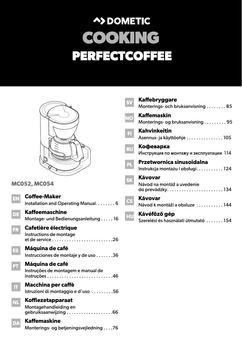 Page 1 de la notice Manuel utilisateur Dometic MC052