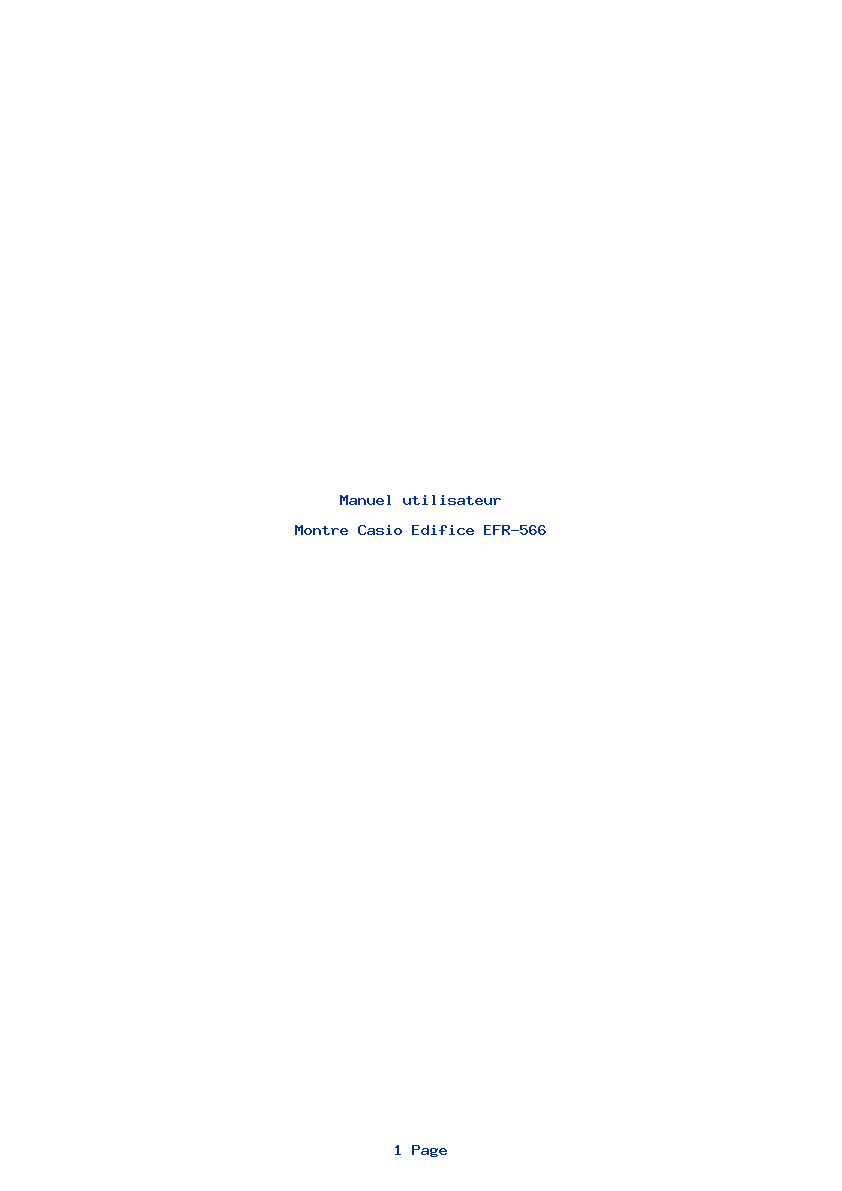 Page 1 de la notice Manuel utilisateur Casio Edifice EFR-566