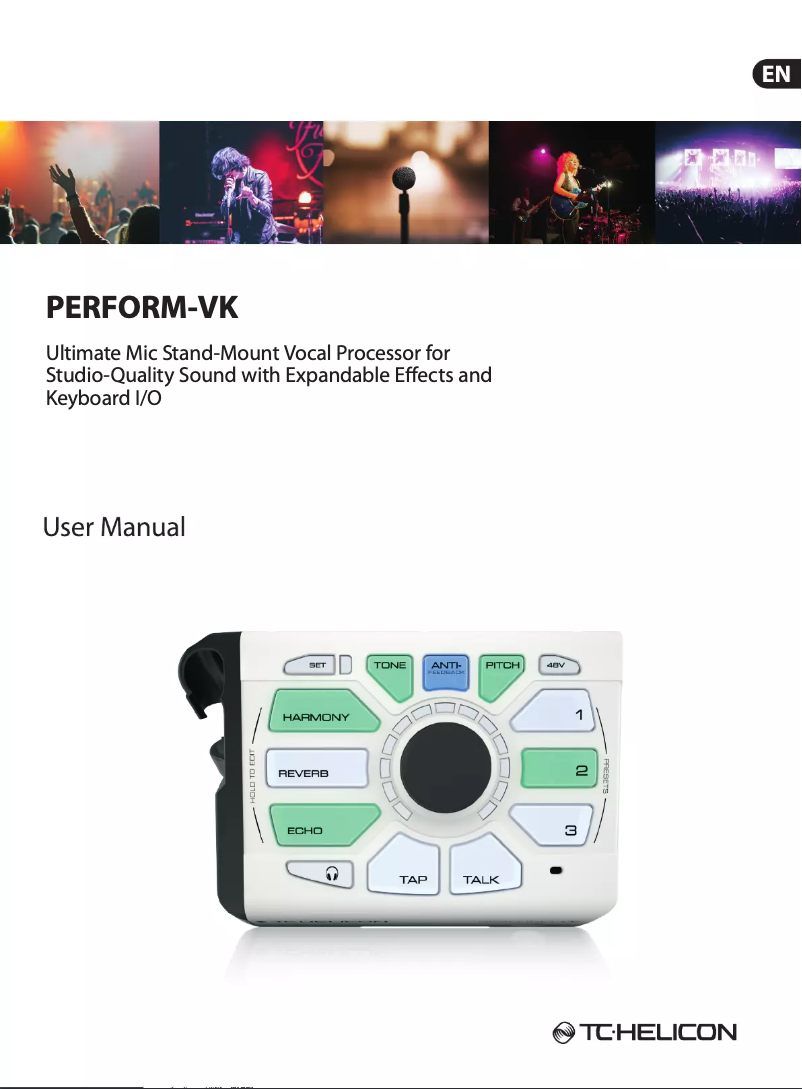 Page 1 of the manual User Manual TC Helicon Perform-VK