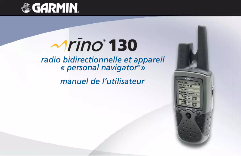 Page 1 de la notice Manuel utilisateur Garmin Rino 130