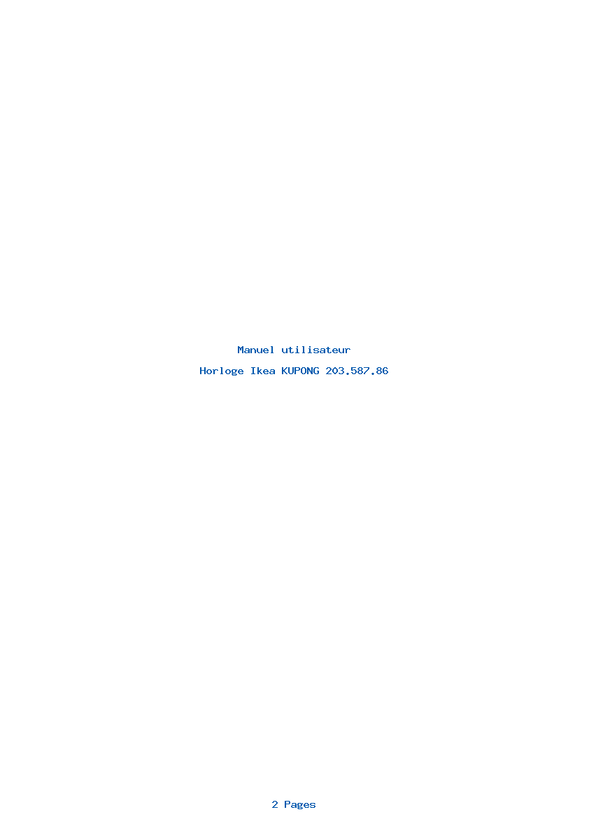 Page 1 de la notice Manuel utilisateur Ikea KUPONG 203.587.86