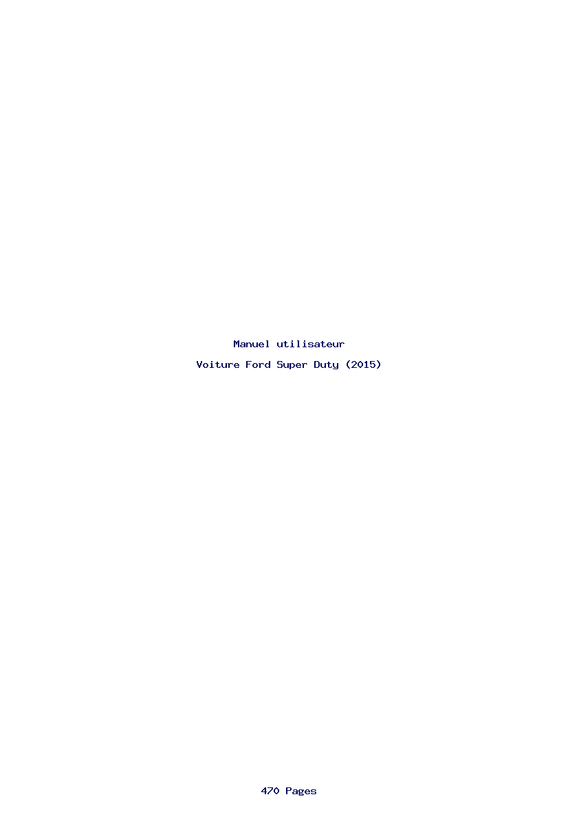 Page 1 de la notice Manuel utilisateur Ford Super Duty (2015)