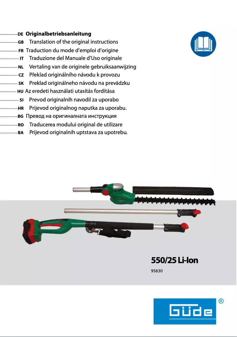 Página 1 del manual Manual de usuario Güde 550/25 LI-ION