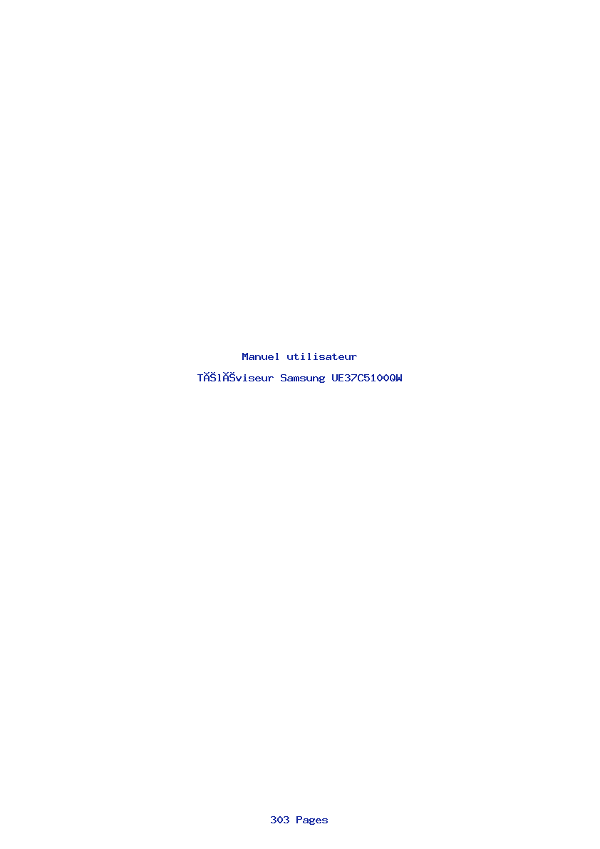 Page 1 de la notice Manuel utilisateur Samsung UE37C5100QW