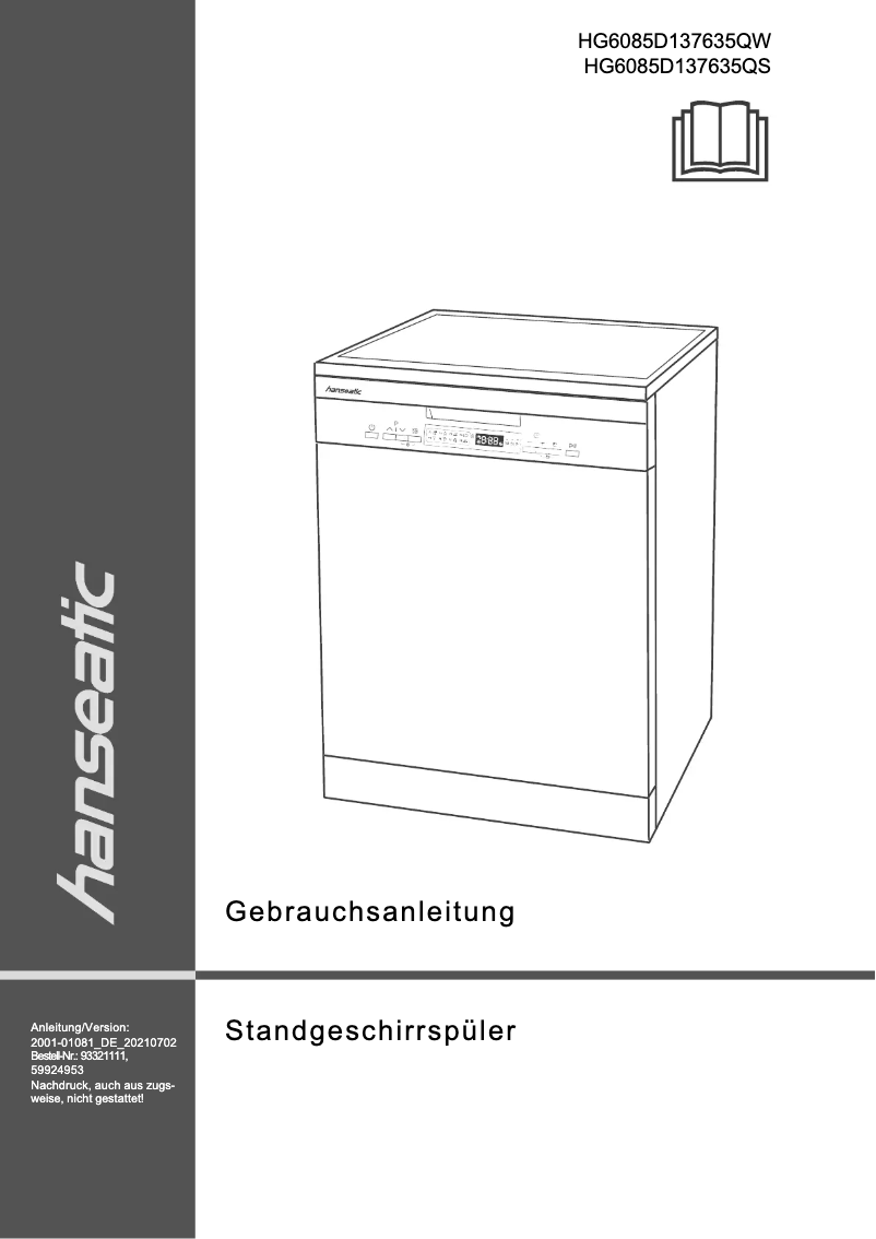 Page 1 de la notice Manuel utilisateur Hanseatic HG6085D137635QW