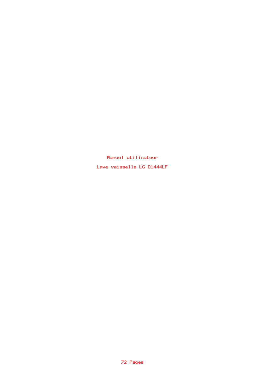 Page 1 de la notice Manuel utilisateur LG D1444LF