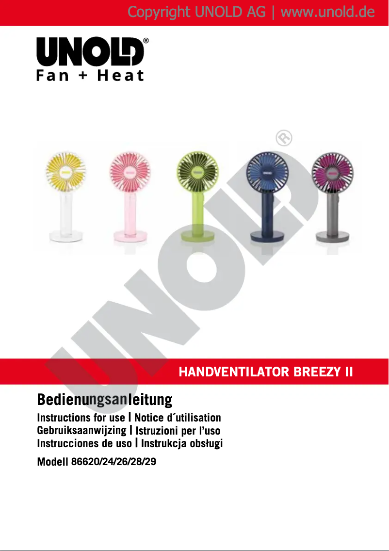 Página 1 del manual Manual de usuario Unold Breezy II 86624