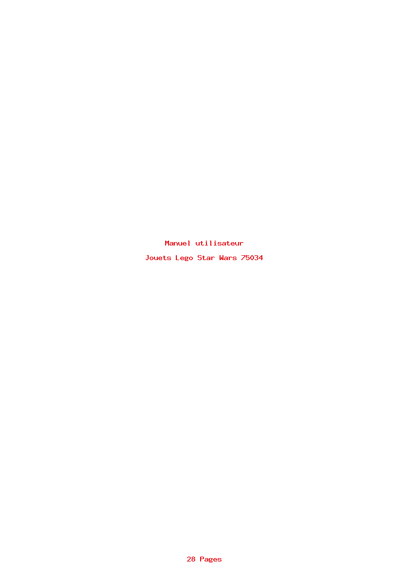 Page 1 de la notice Manuel utilisateur Lego Star Wars 75034