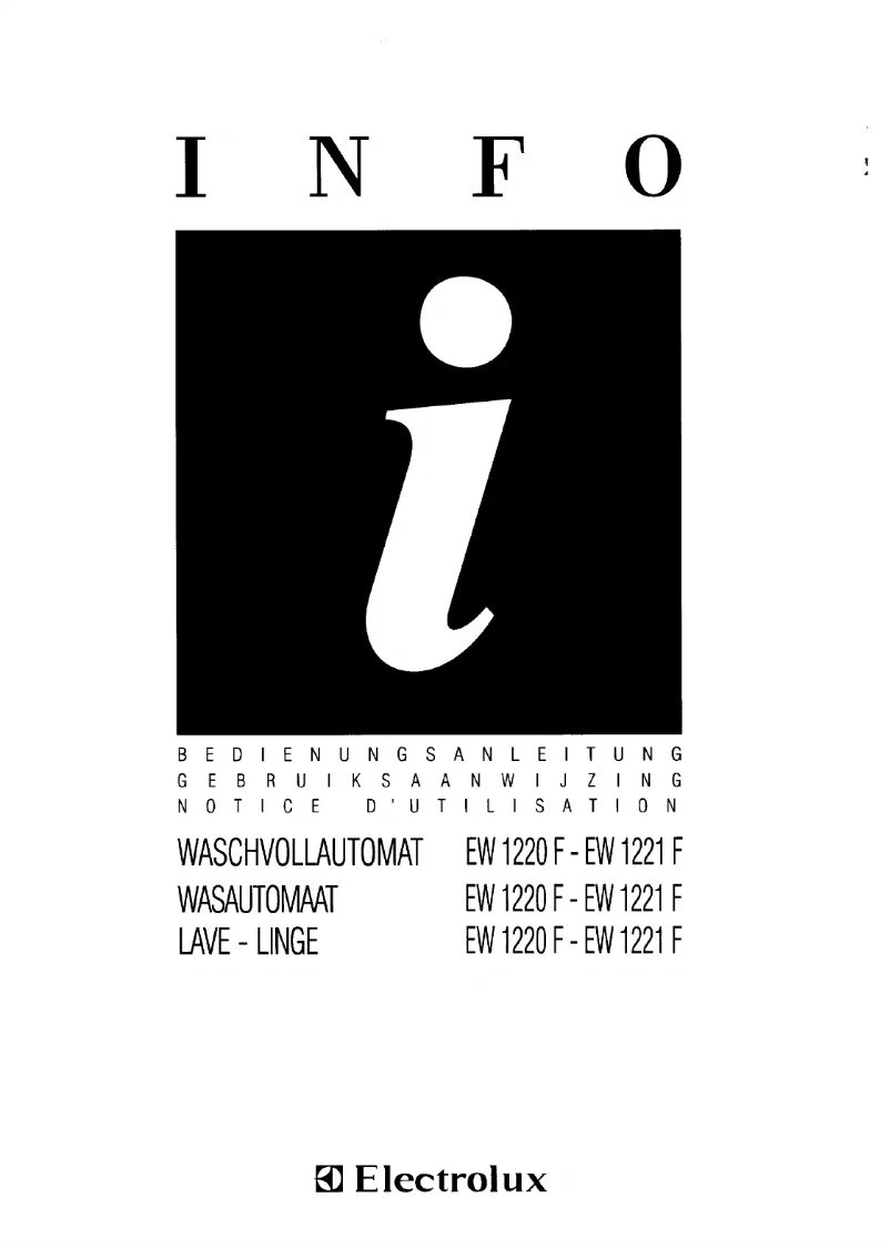 Page 1 de la notice Manuel utilisateur Electrolux EW 1220 n