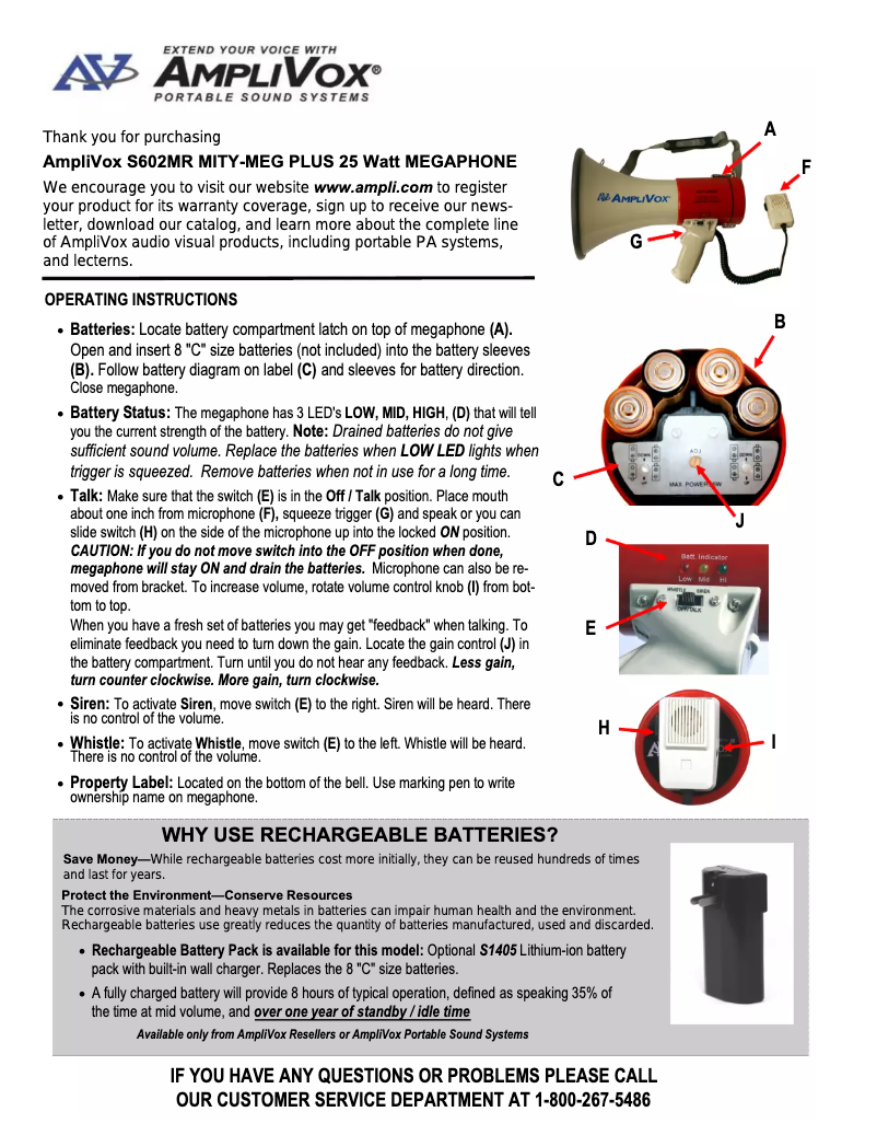 Page 1 de la notice Manuel utilisateur AmpliVox S602MR