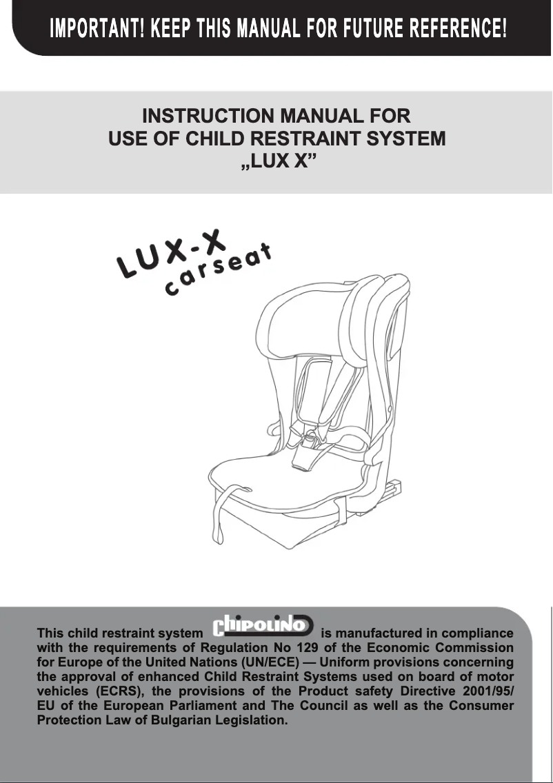 Page 1 de la notice Manuel utilisateur Chipolino Lux-X