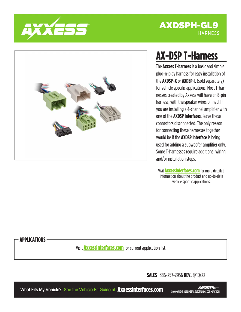 Page 1 de la notice Fiche technique AXESS AXDSPH-GL9