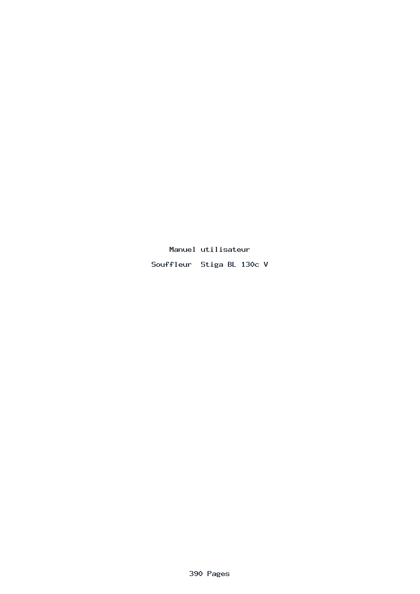 Page 1 de la notice Manuel utilisateur Stiga BL 130c V