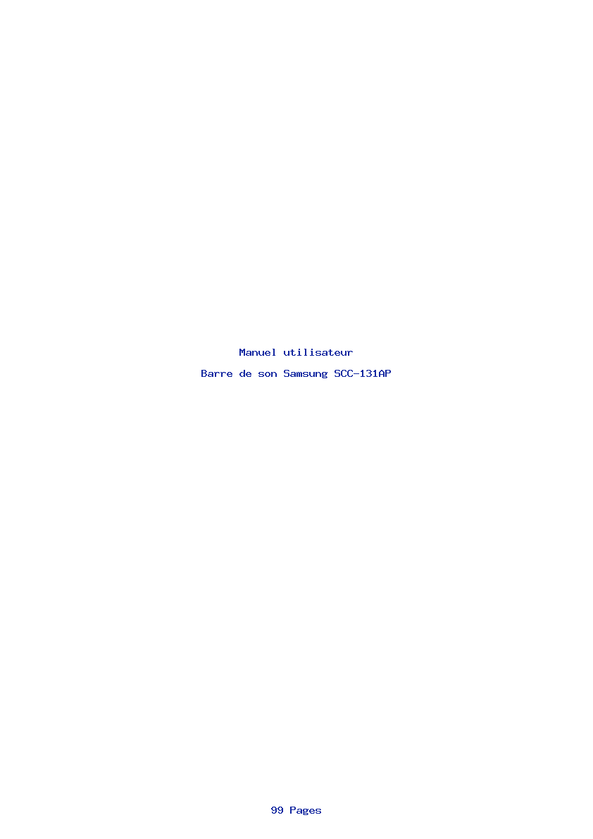 Page 1 de la notice Manuel utilisateur Samsung SCC-131AP