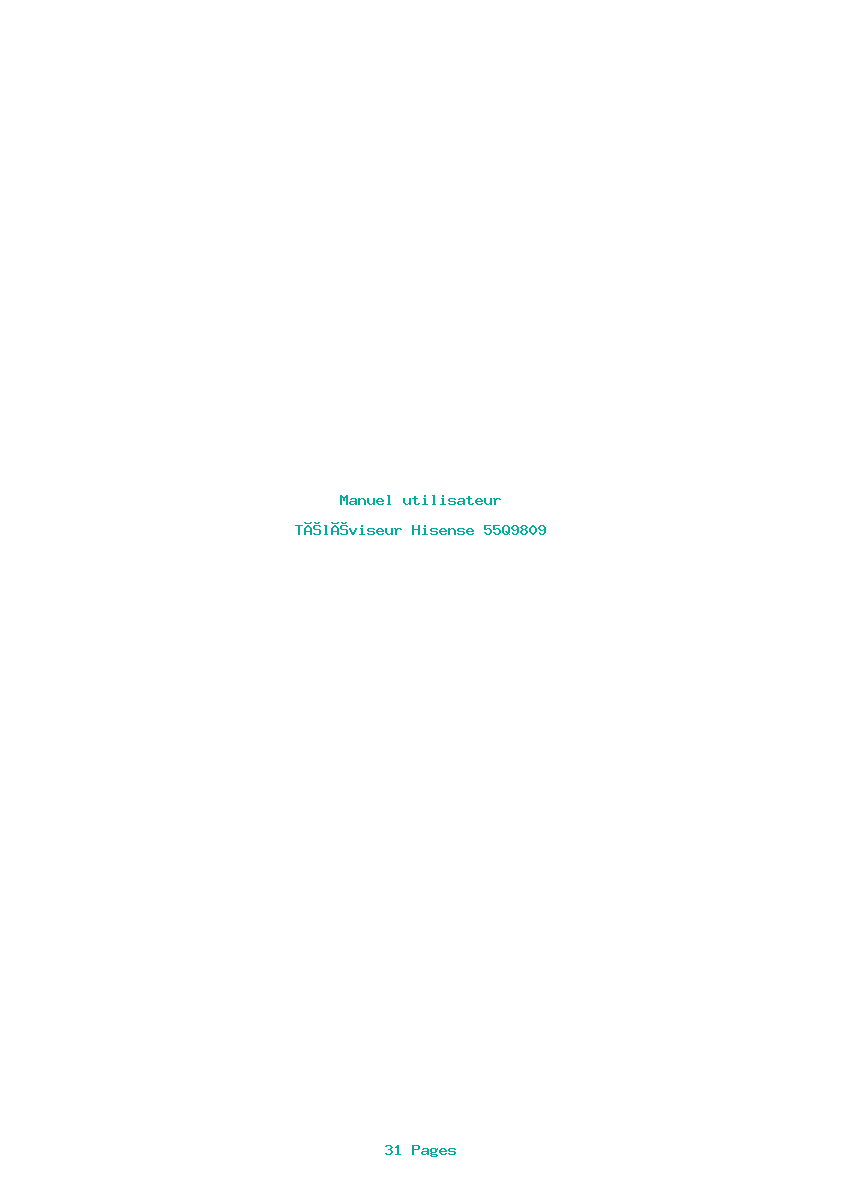 Page 1 de la notice Manuel utilisateur Hisense 55Q9809