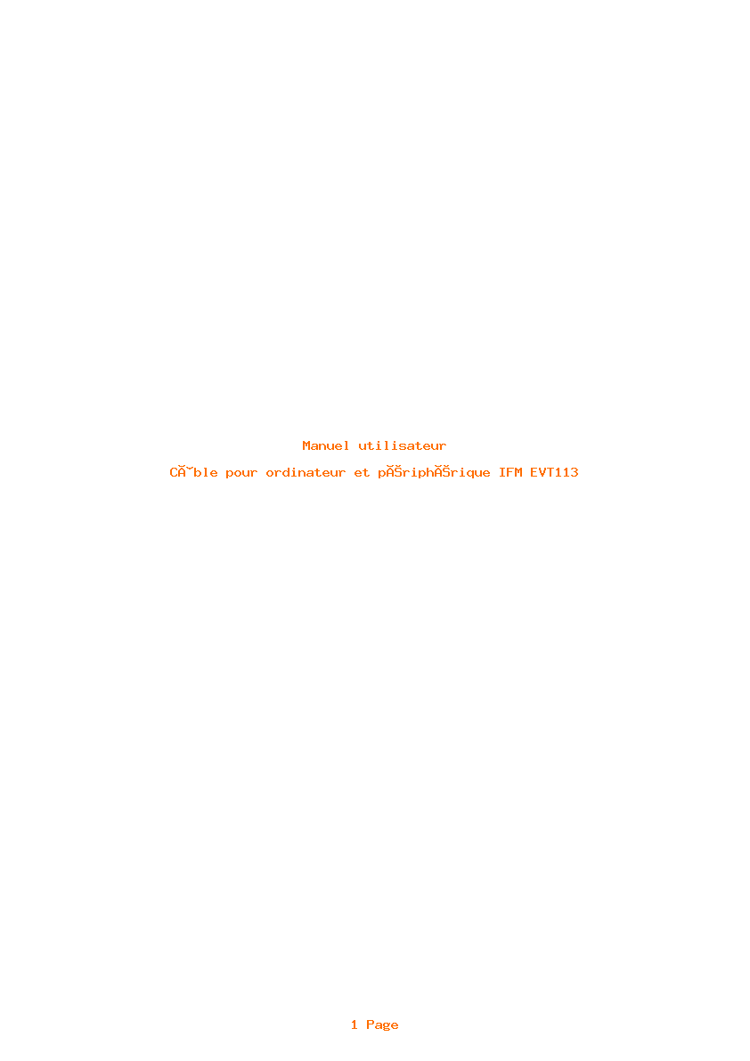 Page 1 de la notice Manuel utilisateur IFM EVT113