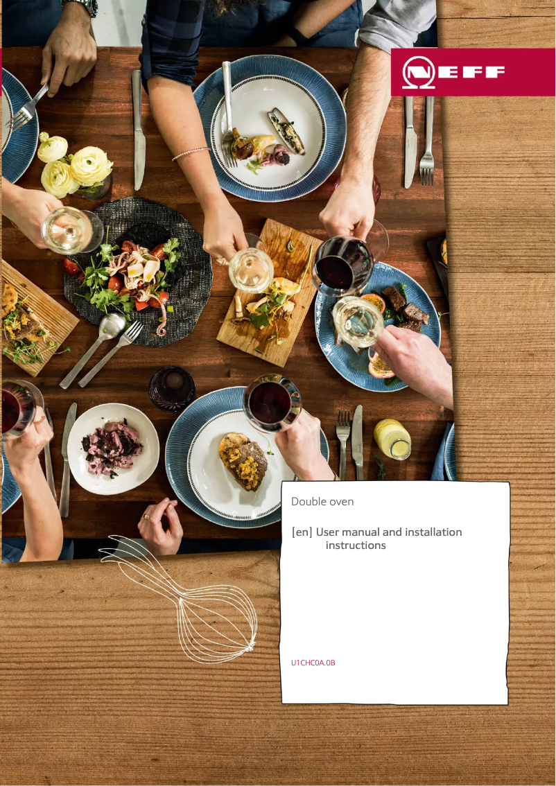 Page 1 of the manual Installation Guide Neff U1CHC0AN0B