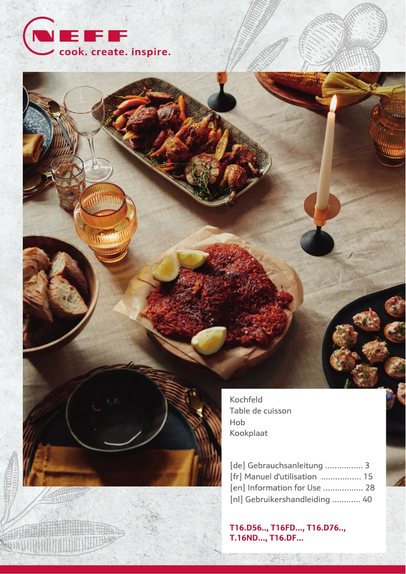 Page 1 of the manual Instruction Manual Neff T16SDF9R0